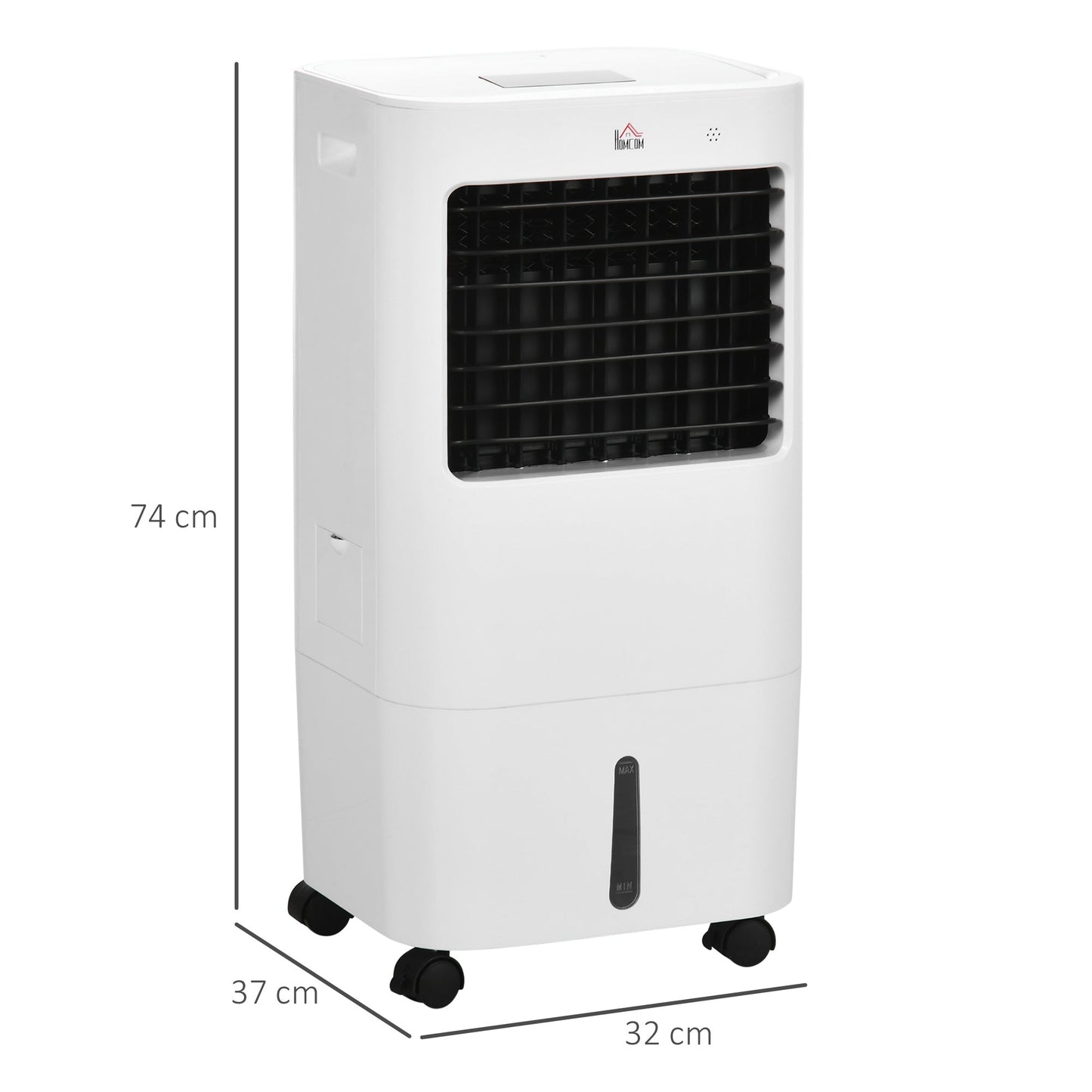 Air Cooler, Mobile Cooling Fan Humidifier Air Conditioner with 15L Water Tank, Oscillation, Remote, Timer, 32x37x74cm-2