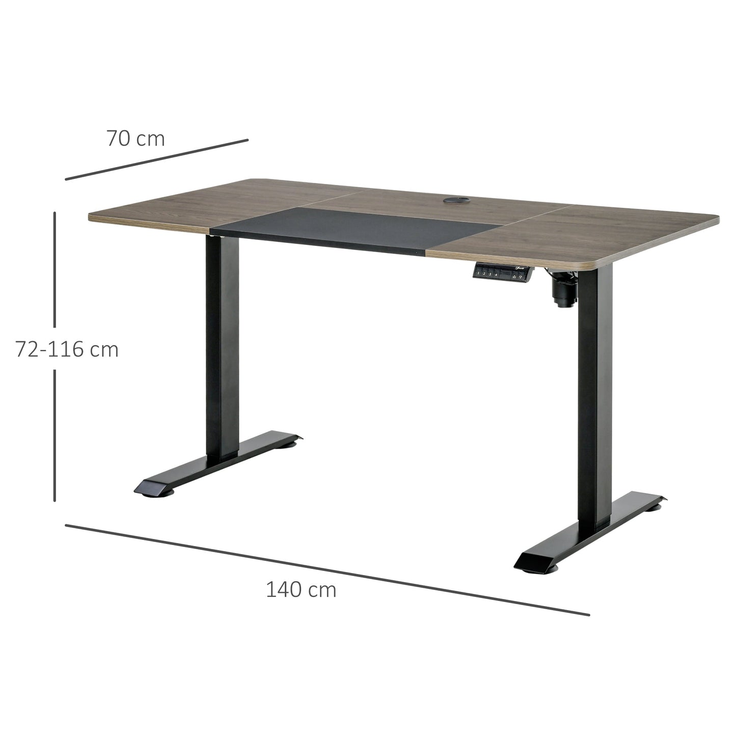 Height Adjustable Electric Standing Desk with 4 Automatic Memory Preset 140cm x 70cm Tabletop Stand Up Desk for Home Office-2