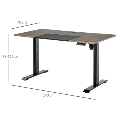 Height Adjustable Electric Standing Desk with 4 Automatic Memory Preset 140cm x 70cm Tabletop Stand Up Desk for Home Office-2