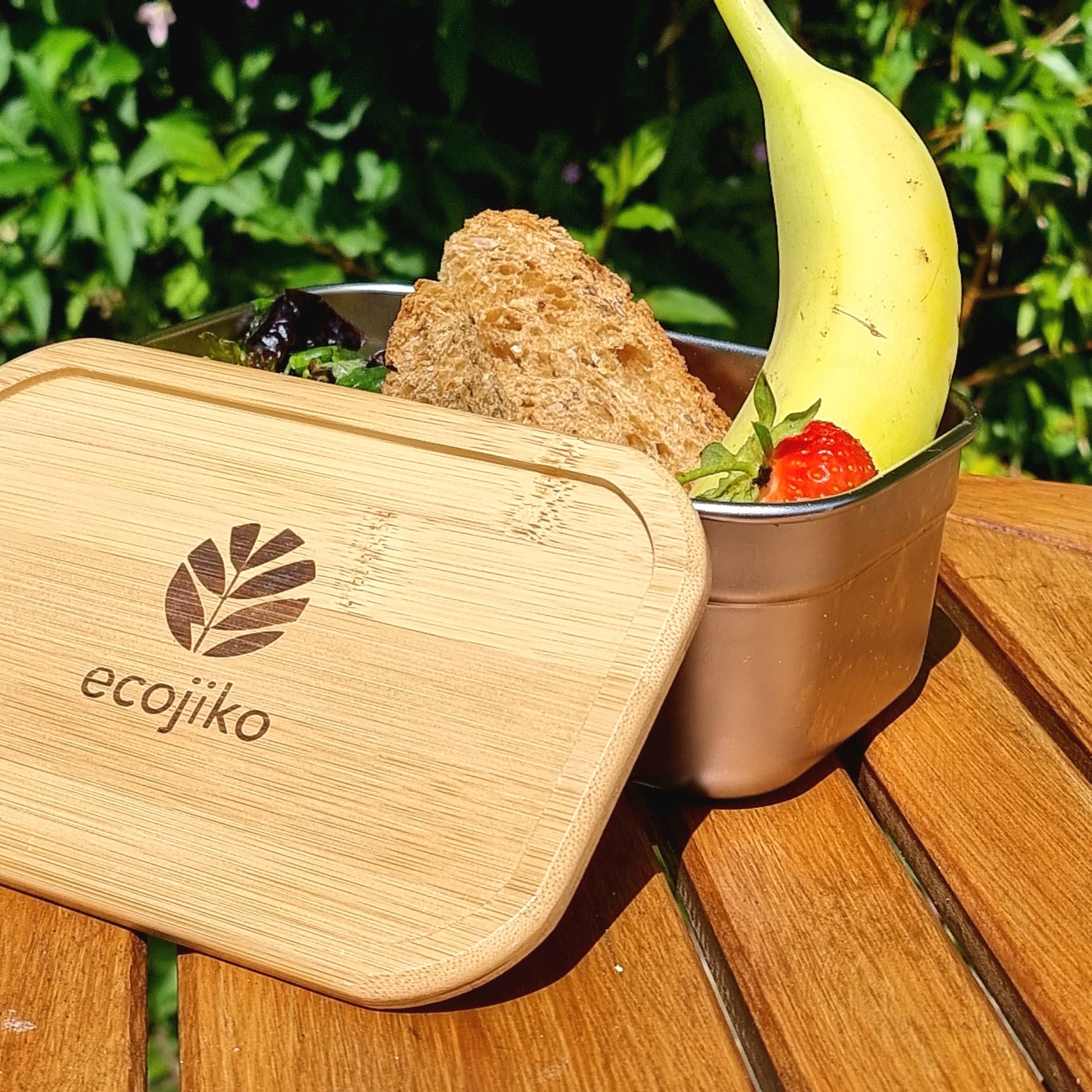 Bamboo & Stainless Steel Lunch Box | Reusable Sustainable Snack, Picnic, Lunch Box-2