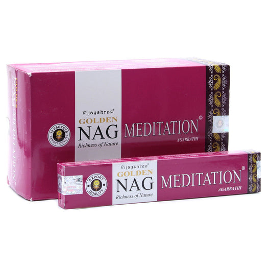 Meditation Golden Nag | Incense Sticks Joss 15g | Premium Scents | Fragrance | Hand Rolled | Yoga | Aromatherapy | Meditation-0